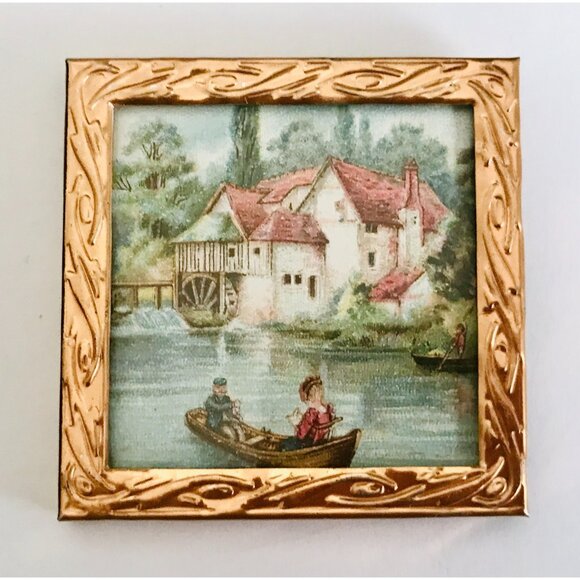 Antique Erhard Sohne Gilt Ormolu Dollhouse Miniature Frame 1900 Germany 2" Metal - Picture 2 of 8